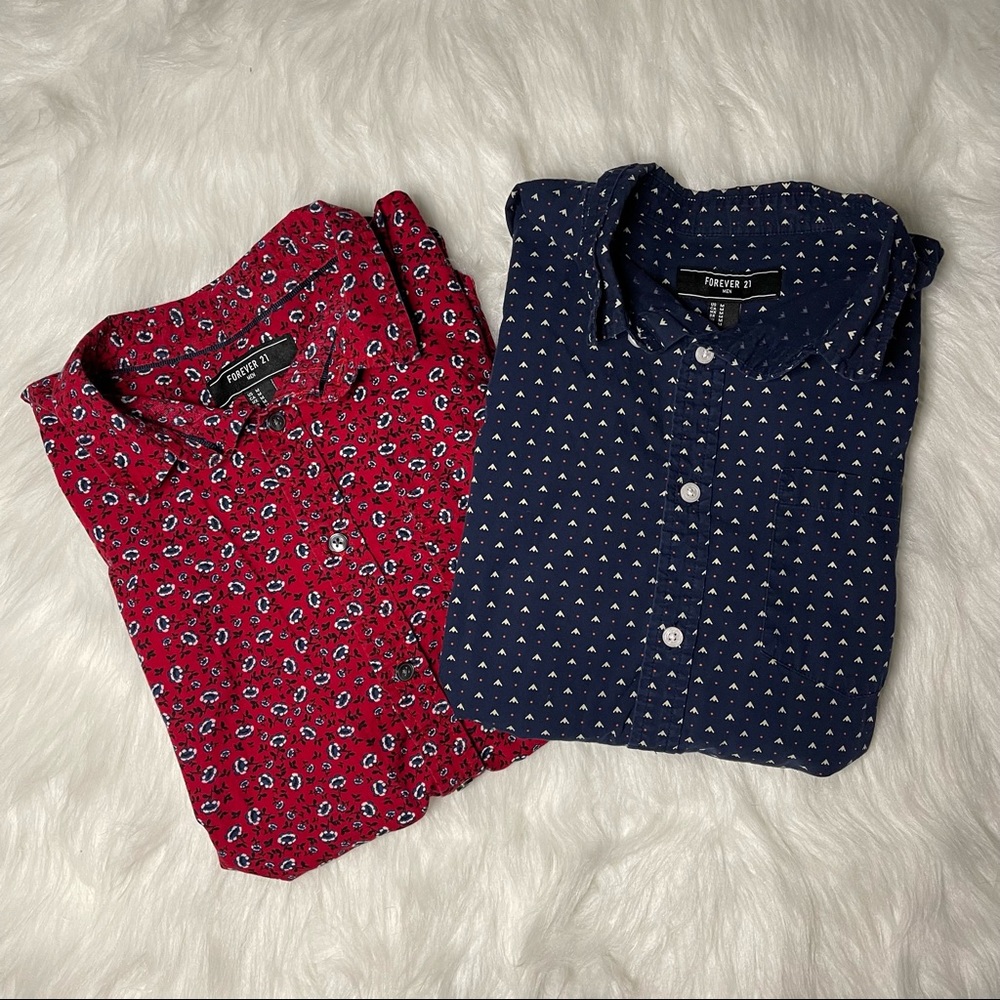 Set Of Two Forever 21 Mens Button Downs
